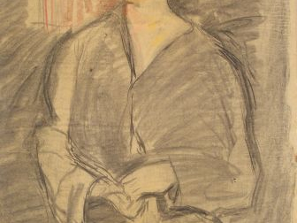 Mario CAVAGLIERI 'Portrait de femme'. Dessin au fusain et aux crayons 