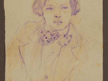 Mario CAVAGLIERI 'Julie en garçon'. Dessin aquarellé, titré. Non signé