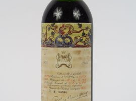 Vente aux enchères 1 BOUTEILLE CHÂTEAU MOUTON ROTHSCHILD 1er GCC PAUILLAC - 1968 - MEP+/E