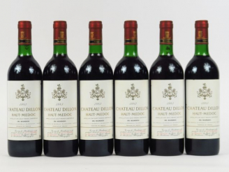 Vente aux enchères 6 BOUTEILLES CHÂTEAU DILLON CB HAUT MEDOC - 1983 - BG