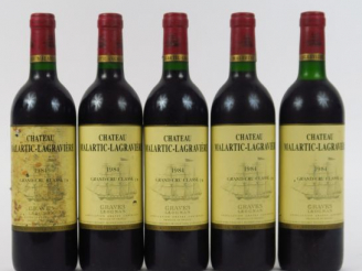 Vente aux enchères 5 BOUTEILLES MALARTIC LAGRAVIERE CC GRAVES - 1984 - 1 LB/1EA