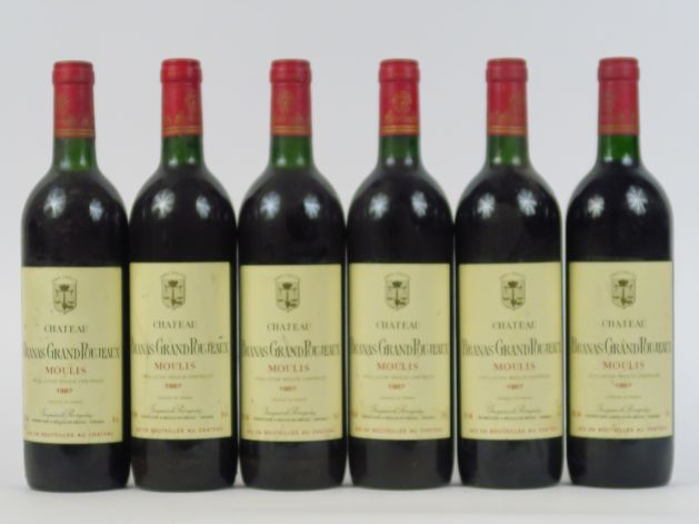 6 BOUTEILLES CHÂTEAU BRANAS GRAND POUJEAUX MOULIS - 1987 - BG