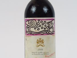 Vente aux enchères 1 BOUTEILLE CHÂTEAU MOUTON ROTHSCHILD GCC PAUILLAC - 1988 - BG+/ETLA
