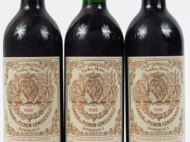 Vente aux enchères 3 BOUTEILLES CHÂTEAU BARON PICHON LONGUEVILLE GCC PAUILLAC - 1988