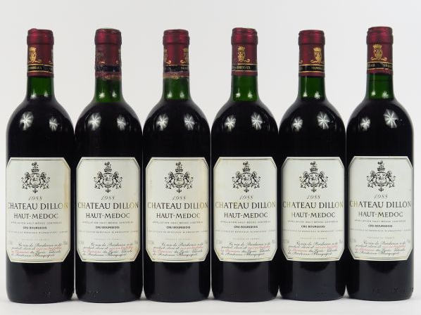 6 BOUTEILLES CHÂTEAU DILLON CB HAUT MEDOC - 1988 - LB-HEP
