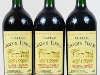 Vente aux enchères 3 MAGNUMS CHÂTEAU CHATAIN PINEAU LALANDE DE POMEROL - 1988