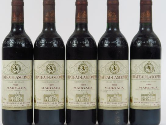 5 BOUTEILLES CHÂTEAU LASCOMBES GCC MARGAUX - 1989