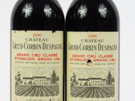 2 BOUTEILLES CHÂTEAU GRAND CORBIN DESPAGNE GCC ST EMILION - 1990 - ED