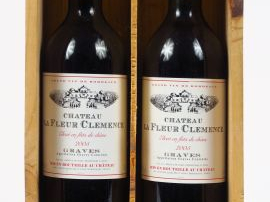 2 BOUTEILLES CHÂTEAU LA FLEUR CLEMENCE GRAVES - 2005 - COFFRET