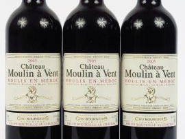 Vente aux enchères 3 BOUTEILLES CHÂTEAU MOULIN A VENT CB MOULIS EN MEDOC - 2005