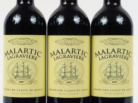 3 BOUTEILLES CHÂTEAU MALARTIC LAGRAVIERE CC GRAVES - 2007