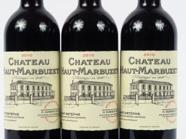 3 BOUTEILLES CHÂTEAU HAUT MARBUZET ST ESTEPHE - 2010
