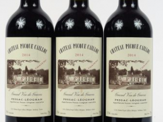 Vente aux enchères 3 BOUTEILLES CHÂTEAU PICQUE CAILLOU GRAVES - 2014