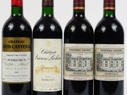 4 BOUTEILLES GCC MARGAUX : 2 CHÂTEAU DAUZAC 1990 - 1 BOYD CANTENAC 199