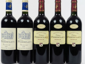 Vente aux enchères 5 BOUTEILLES CHÂTEAU PEDESCLAUX GCC PAUILLAC : 3 de 2000/2 de 2008