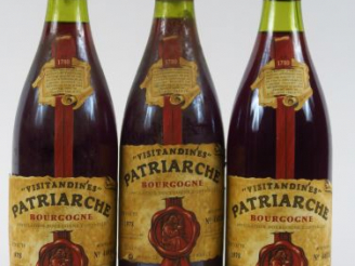 Vente aux enchères 3 BOUTEILLES BOURGOGNE 'VISITANDINES' PATRIARCHE - 1978 - 1 à 1,5 cm/1