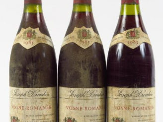 Vente aux enchères 3 BOUTEILLES VOSNE ROMANEE J. DROUHIN - 1985 - 1 à 1 CM - 1 à 2 cm - 1