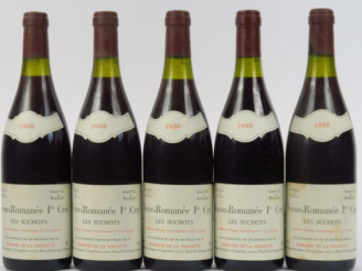 Vente aux enchères 5 BOUTEILLES VOSNE ROMANEE 1er CRU 'LES SUCHOTS' DOMAINE DE LA POULETT