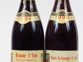 Vente aux enchères 2 BOUTEILLES P. MISSEREY : 1 BEAUNE 1er CRU 'CLOS DES MOUCHES' 1994 - 