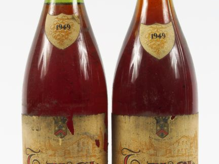 2 BOUTEILLES TAVEL ROSE - 1949 - 1 à 2 cm - 1 à 3,5 cm - EF