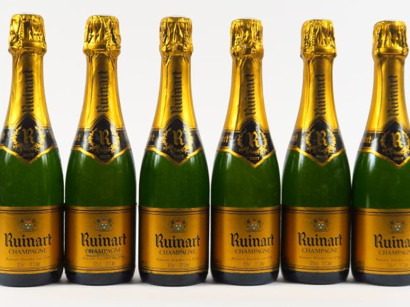 6 DEMIES BOUTEILLES CHAMPAGNE RUINART