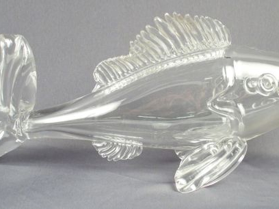 Sujet en cristal de Saint Louis 'Poisson'. L. 45 cm