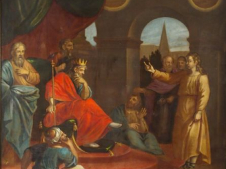 Vente aux enchères Ecole française XVIIIe 'Christ devant Erode'. Huile sur toile. 105 x 9
