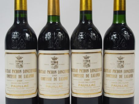 4 BOUTEILLES CHATEAU PICHON COMTESSE DE LALANDE GCC PAUILLAC - 1/1986 