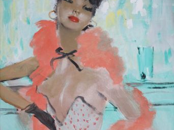 Jean-Gabriel DOMERGUE (1889-1962), "Désinvolture". Huile sur isorel. S