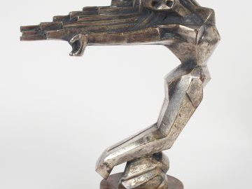 Bouchon de radiateur LA FURIE en bronze argenté ' femme ART DECO', 192