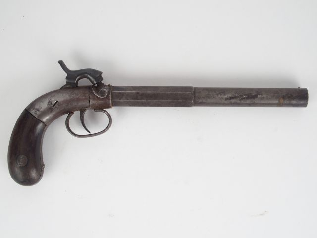 285-Pistolet américain mono-coup à percussion et à coffre « bootleg » 