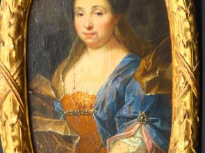 Ecole de Subleyras. 'Paire de portraits'. Huiles sur panneaux, dans de
