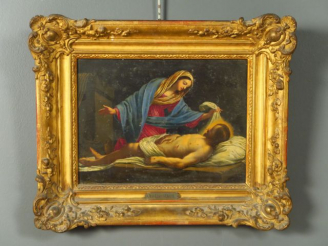 Vente aux enchères Ecole FRANCAISE vers 1700, suiveur de Simon VOUET "La Vierge pleurant 