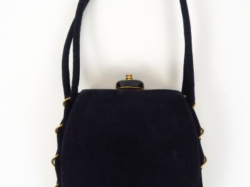 Sac du soir 1950 en daim noir.