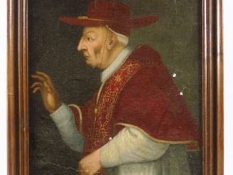 Vente aux enchères Ecole française XVIIIème "Portrait de cardinal" Huile sur toile 73 x 6