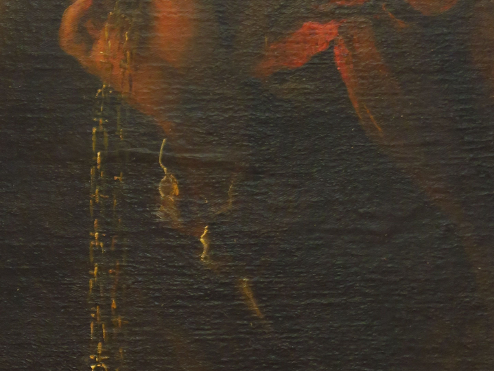 Ecole italienne XVIIème "Suzanne et les Vieillards". Huile sur toile. 