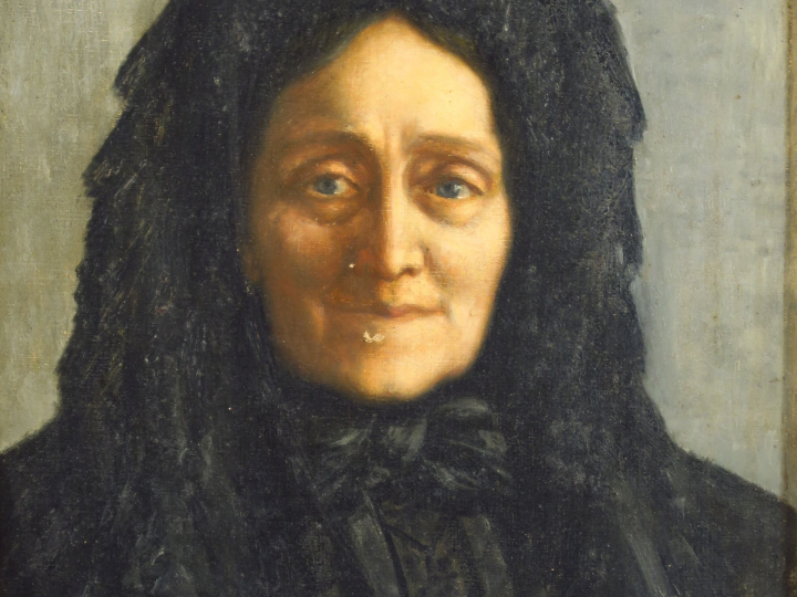 Ecole hollandaise XIXème "Portrait de femme" Huile sur toile. (Petit a