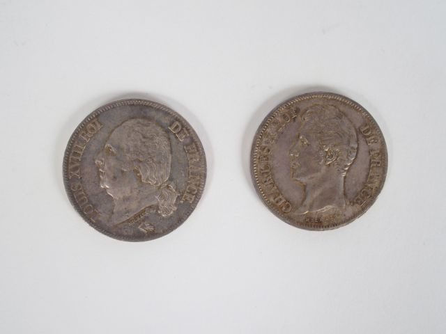 Louis XVIII (1815-1824): 5 Francs 1823 Bayonne. Charles X (1824-1830):