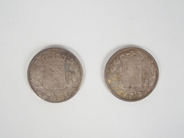 Louis XVIII (1815-1824): 5 Francs 1823 Bayonne. Charles X (1824-1830):