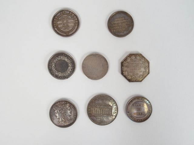 JETONS : Lot de 14 jetons XVIIIe siècle en argent (ville de Paris, Cha