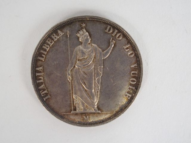 ITALIE. Gouvernement Provisoire. 5 Lires 1848-M. C.221 Presque superbe
