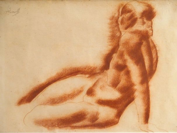 ARTEMOFF. "femme nue'. Dessin à la sanguine, signé en haut à gauche. 2