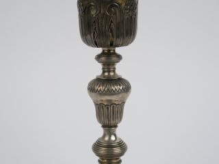 Calice Louis XVI en argent, décor de cannelures, de pampres et d'épis 