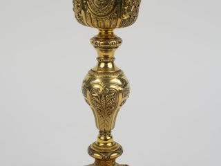 Calice en vermeil Restauration, poinçon Vieillard, décor dans des rése