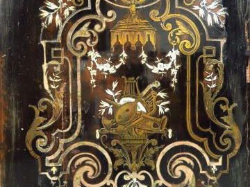 Meuble d'appui Napoléon III en marqueterie Boulle, bois noirci, laiton