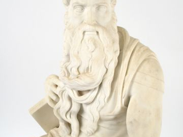 Rinaldo RINALDI "Moïse". Grande sculpture en marbre blanc de carrare, 
