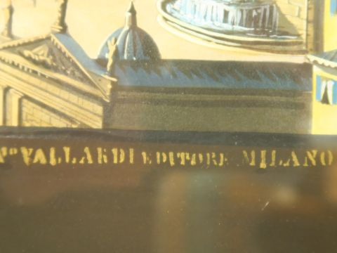 Gouache italienne fin XIXe. 'Vue panoramique de Rome depuis les jardin