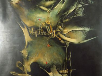 Vente aux enchères KABLAT. 'Conjonction'. Huile sur toile, signée en bas à gauche.  Dim. 