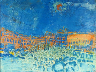 Vente aux enchères YANKEL. 'La place du capitole'. Huile sur toile, signée en bas à droit