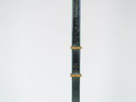 Vente aux enchères Lampadaire de style Art Déco en verre et bois clair. H. : 154 cm